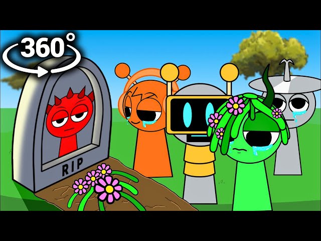 INCREDIBOX SPRUNKI SAD STORY! | RED RADDY DIES | FNF Goodbye World 360° VR