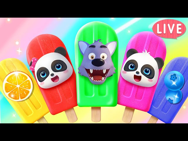 🔴LIVE | Rainbow Ice Pop | Learn Fruits | Colors Song | Nursery Rhymes & Kids Songs | BabyBus