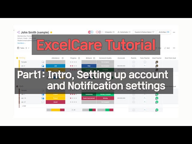 ExcelCare Tutorial part1_Setting up account & Notification settings