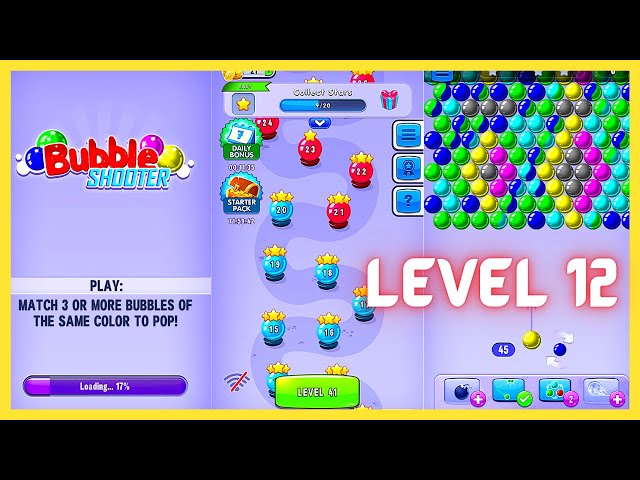 Bubble Shooter Game Level 12 - Bubble Shooter Gameplay | Free Bubble Shooter Game | Bubble Game