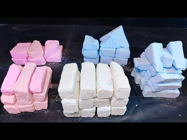 Asmr Gym Chalk Crushing | White Pink and Blue Chalk Sticks