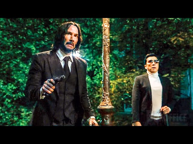 John Wick & Caine VS The Marquis' Mobs (The fall down the stairs 🔥) | John Wick: Chapter 4 | CLIP