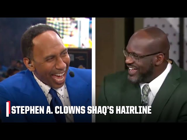 Stephen A. couldn't help but laugh when Shaq mocked his hairline 🤣 | NBA on ESPN