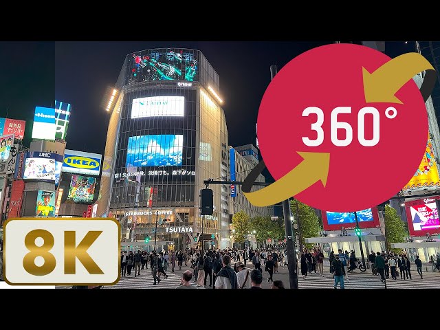 【8K VR】360度 VR 動画 【渋谷 夜散歩】- 360 Video Shibuya Night Walk - Japan Trip