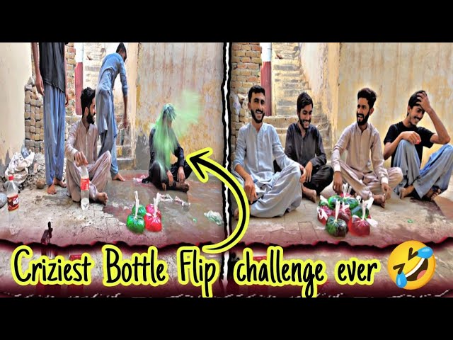 Criziest Bottle flip challenge ever 🤣| flip the bottle flip & win the mobile 📱📱