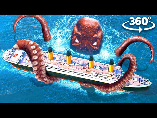 VR 360 Kraken breaks the TITANIC 2 360° | VR Experience