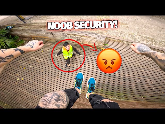 PARKOUR vs SECURITY! (Escape From ROOFTOP Police CHASE POV)