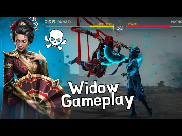 Omg She's Demon !😨 Widow 1st Gameplay *New Epic Hero Widow* Quick Review || Shadow Fight 4 Arena