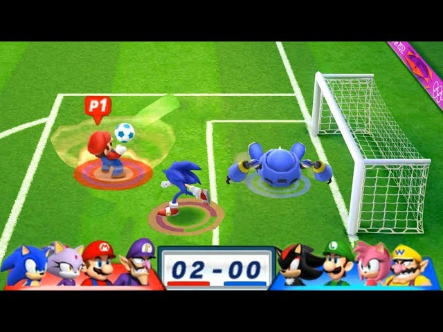 Mario & Sonic At The London 2012 Olympic Games Football #140 Waluigi, Mario, Blaze, Sonic