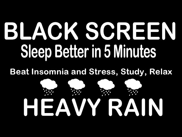 Sleep Better in 5 Minutes with Thunderstorm Rain, Strong Wind & Thunder | Black Screen