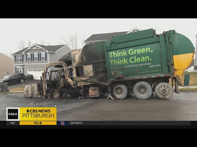 Homes damaged after garbage truck bursts into flames