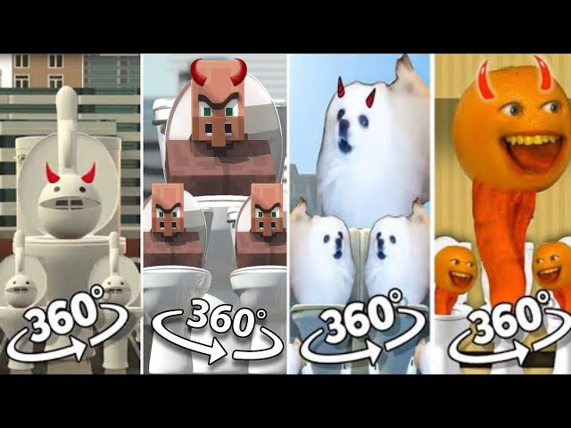 (NEW) Otamatone vs Minecraft vs Skibidi Dog Toilet 11 vs Annoying Orange Toilet | 360º VR