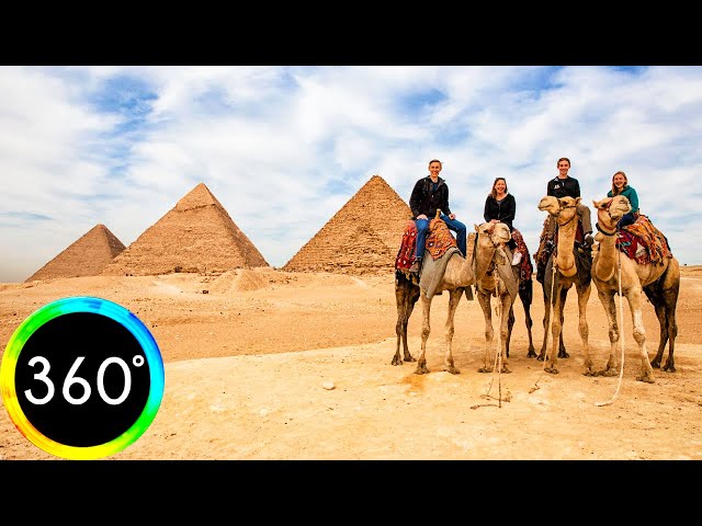 360° VR Pyramids Egypt Giza Plateau Visit Walking Desert Travel 6K 3D Virtual Reality Holiday HD 4K