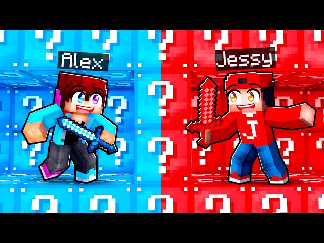 Alex VS Jessy LUCKY BLOCK Oorlog in Minecraft!