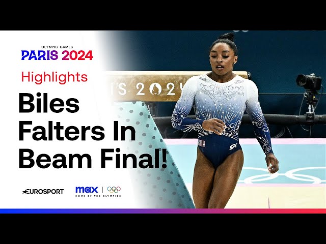 USA'S SIMONE BILES FALLS OFF THE BEAM 🤯 | #Paris2024 #Olympics