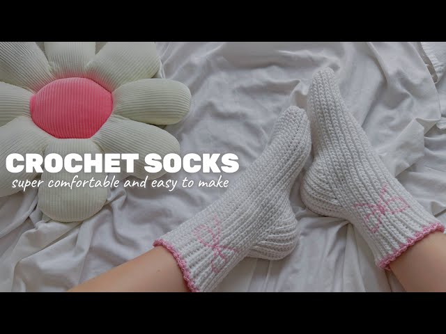 How to crochet a socks 🧦🎀 / easy tutorial / the most comfortable socks ✨