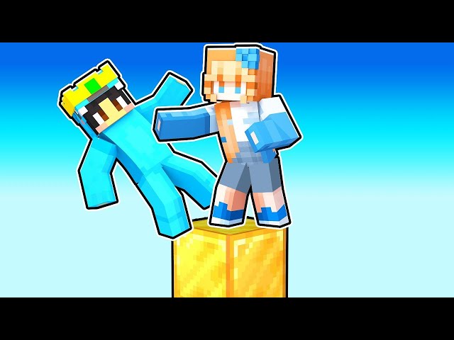 Minecraft but We're on ONE ROYAL BLOCK as ROYAL KING MOBS With CRAZY FAN GIRL!