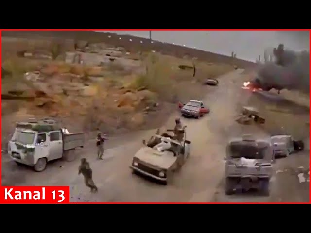 Drones strike Russian vehicles in motion and infantrymen who were trying to escape on Donetsk roads