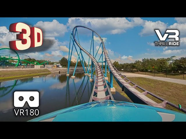 Mako 3D epic Roller Coaster VR - Get Ready To Be Amazed! Front Row POV VR180 3D SeaWorld Orlando