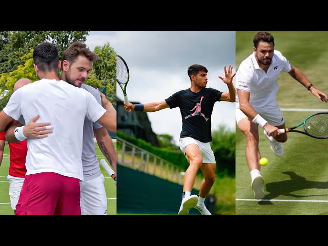 Carlos Alcaraz vs Stan Wawrinka INTENSE Practice - Wimbledon 2024