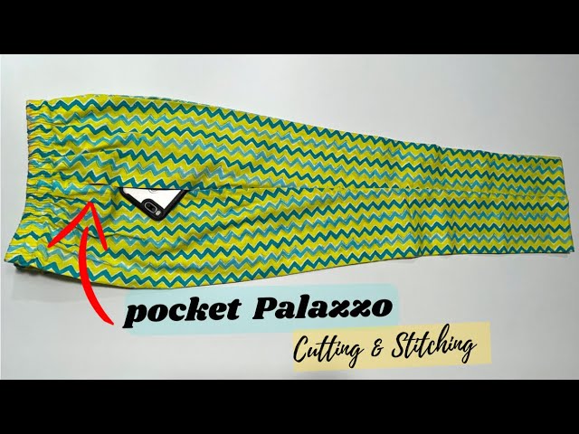 Pocket Palazzo Cutting and Stitching /Ladies Trouser with Pocket