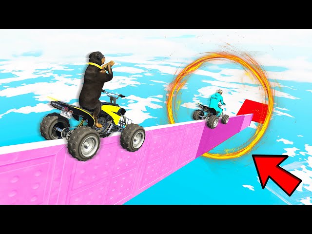 DANGEROUS PARKOUR STUNT RACE ON QUAD BIKE in GTA 5