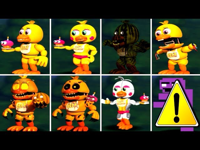 Five Nights at Freddy's 1 2 3 4 5 6 ALL CHICA ANIMATRONICS *FNAF 2018*