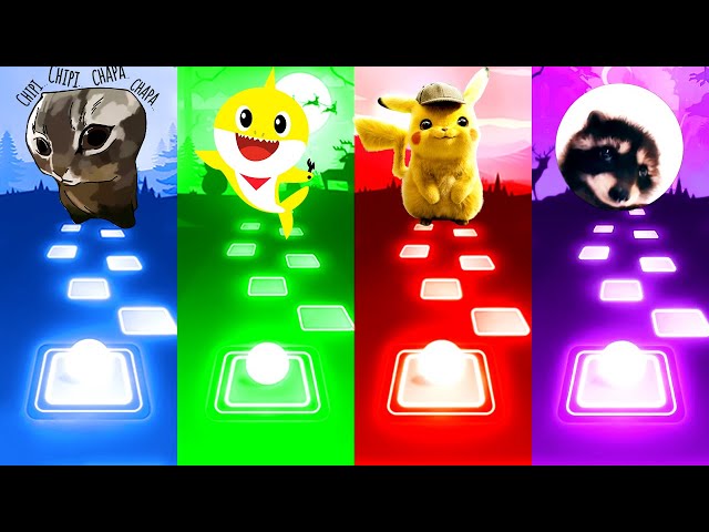 Baby Shark Vs Chipi Chapa Cat Vs Pikachu Vs Pedro Pedro Pedro | Tiles Hop EDM Rush