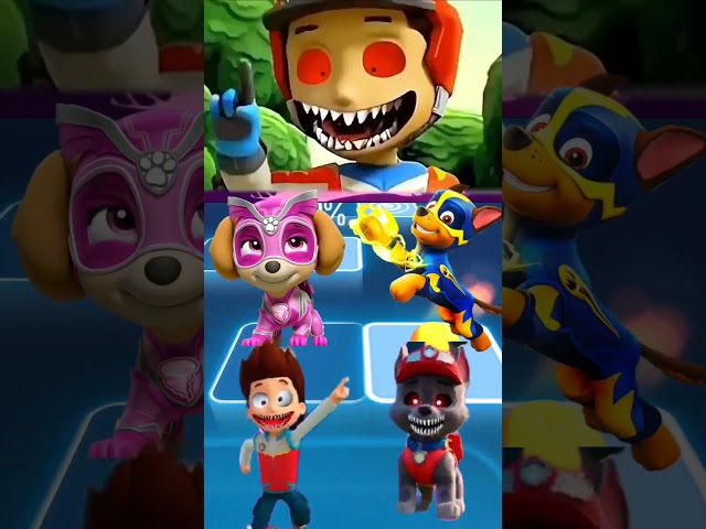 Paw Patrol Scary Ryder vs Vlad and Niki vs Spiderman x Coffin Dance Tiles Hop #coffindance #tileshop