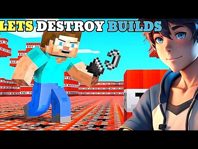 I DESTROYED GIANT BUILDS WITH TNT IN MINECRAFT