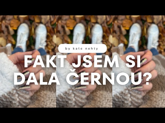 Moje nehty: moderní mandle na šablony, černo-zlatá kombinace 💅🏻 | Kate nehty