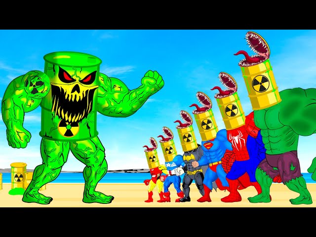 Team HULK Family & IRONMAN, BATMAN vs MONSTER RADIATION : Monsters Ranked From Weakest To Strongest