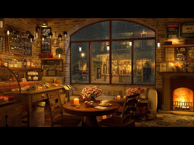 Rainy Jazz Cafe - Smooth Piano Jazz Music in 8K Cozy Coffee Shop for Relaxing, Studying and Working