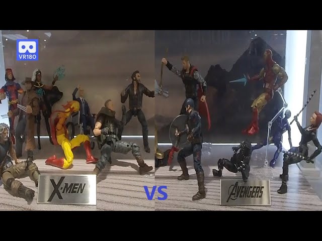 3D 180VR 4K X-Men Vs Avengers   Wolverine Ororo Ironmen Captain America Thor in Marvel Toy Shop