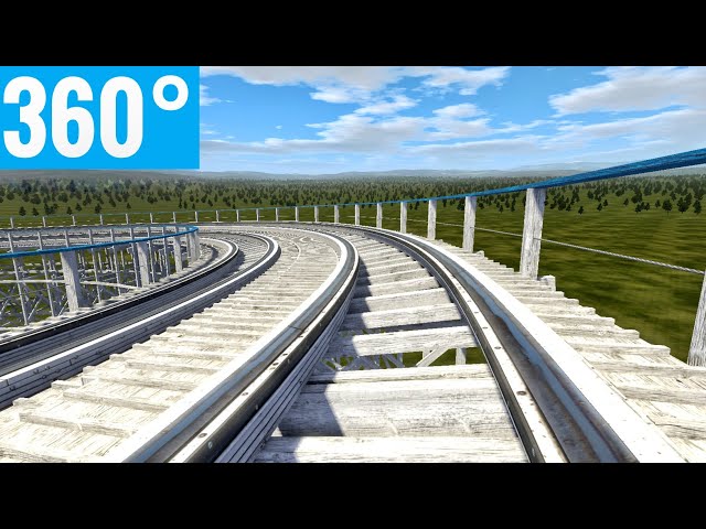 360° Wooden Rollercoaster VR POV ride #3DVR360VIDEOS #360video (2 coaster racing)