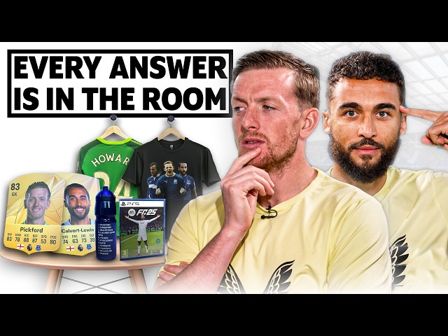 THE EASIEST FOOTBALL QUIZ EVER 🥸 Every answer's in the room! | Pickford vs Calvert-Lewin