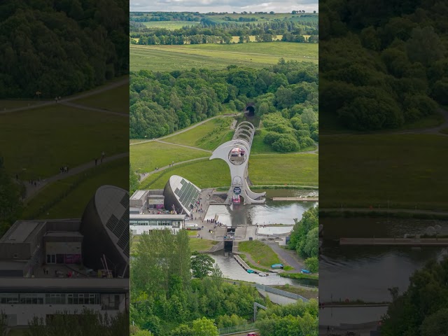 The famous Falkirk Wheel rotating #timelapse #drone #falkirk #scotland #canal