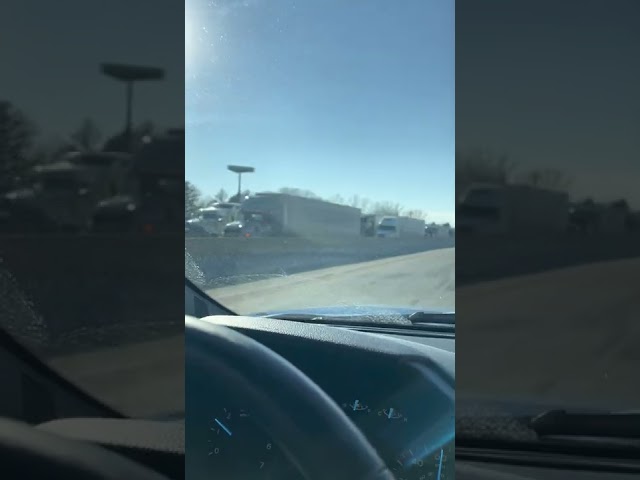 2-9-22 Trucks in line for 5 miles to cross the Blue Water Bridge to Canada