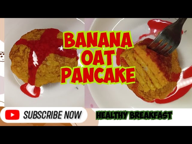 Let's cook Banana Oat Pancake!Breakfast Idea #cooking #yummy #food #viral