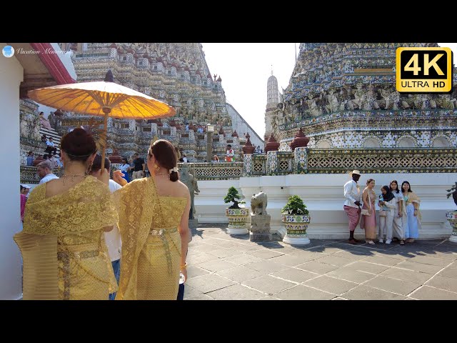 Walking in Wat Arun Ratchawararam Ratchawaramahawihan in Bangkok Thailand Ambient Sound 2023 วัดอรุณ