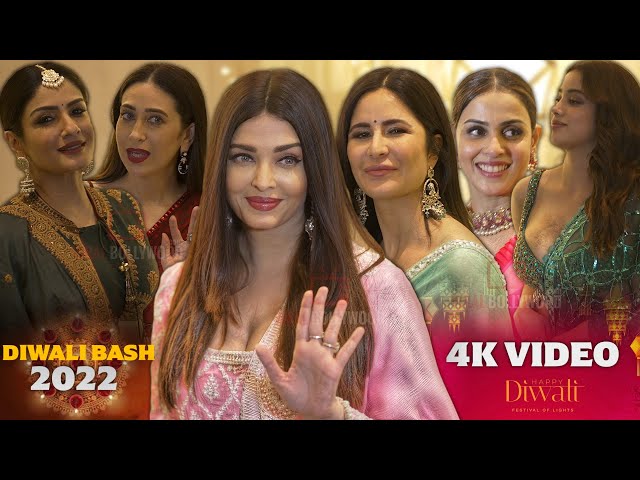 Diwali Bash 2022 | Aishwarya Rai, Katrina Kaif, Malaika Arora, Riteish, Genelia, Raveena | 4K VIDEO