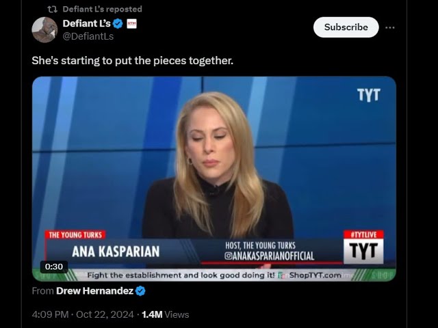 Ana Kasparian gets red pilled in real time after hitting the wall hard. TRUMP 2024!