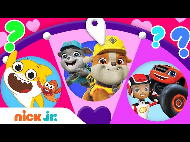 Spin the Valentine's Day Wheel! 💗 w/ Rubble & Crew, Santiago of the Seas & Baby Shark | Nick Jr.