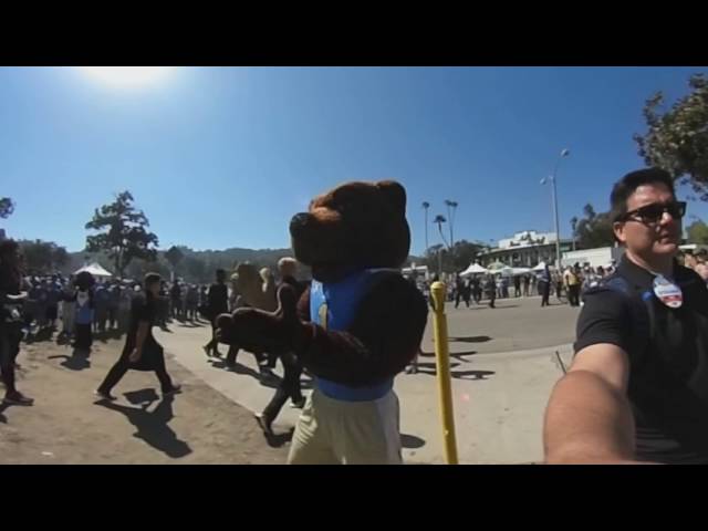 Bruin team walk to the rose bowl vs UNLV 2016