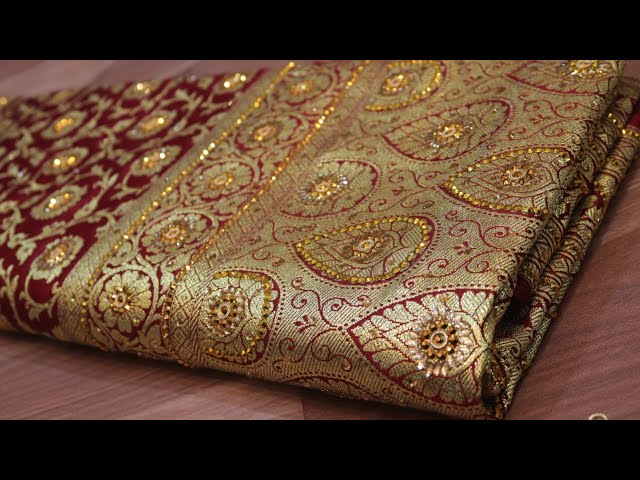 ARNG-3369 "The Mahogany Red" Premium Banarasi Silk Saree|Silk Fabric|Stones|Golden Zari