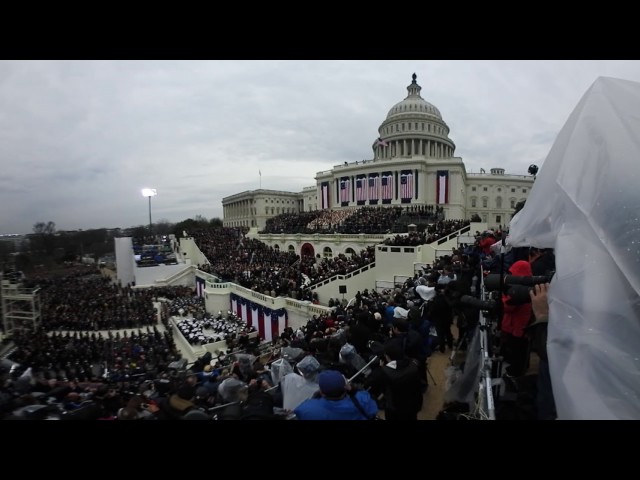 A 360-degree look at President-elect Donald Trump arriving for his inauguration