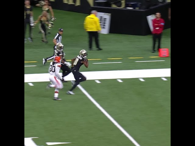 Marquez Valdes-Scantling with a 71-yard touchdown catch from Derek Carr vs. Cleveland Browns