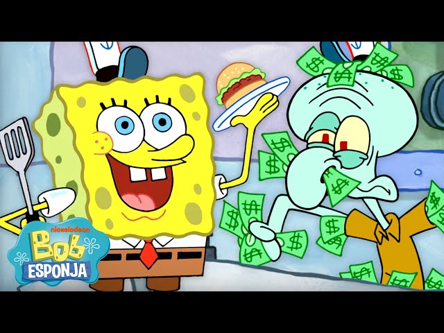 Bob Esponja | Todas as Vezes que o Siri Cascudo estava Cheio e Movimentado! 🤑 | Português