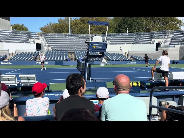 Holger Rune and Patrick Mouratoglou Play a Tennis Mini-Game (US Open 2023)