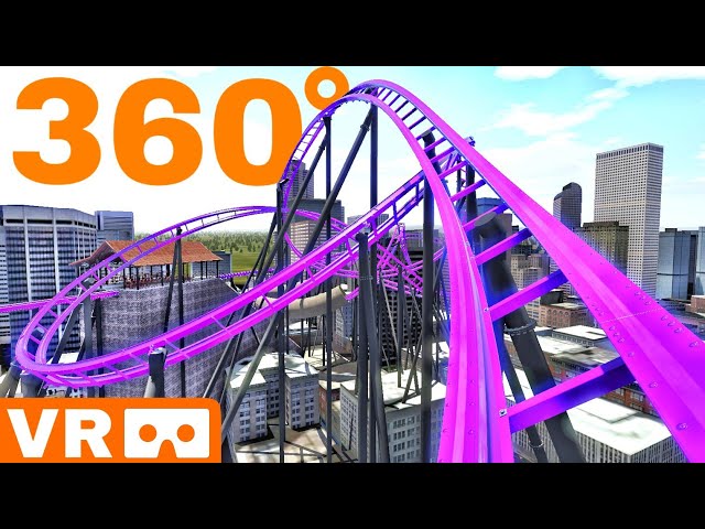 360° City skyline Rollercoaster hybrid ride POV